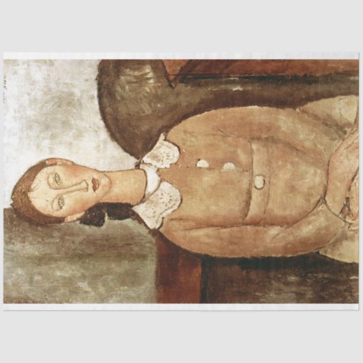 Papier Mousseline Fille en robe jaune, Modigliani (Recto)