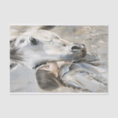 Papier Mousseline Fille et Cheval Blanc Ferme Pays Découpage (Recto)