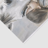 Papier Mousseline Fille et Cheval Blanc Ferme Pays Découpage (Détail)