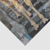 Papier Mousseline Fille et Giraffe Aquarelle Collage 1 (Détail)