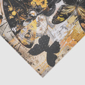 Papier Mousseline Fille et papillons Découpage Vintage (Détail)