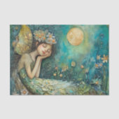 PAPIER MOUSSELINE FILLE FÉE AU CLAIR DE LUNE DÉCOUPAGE (Recto)