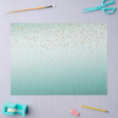 Papier Mousseline Fille Glam Gold Sparkle Confetti Mint Ombre (Artisanat)