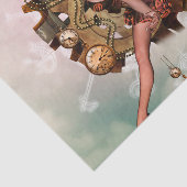 Papier Mousseline Fille merveilleuse de steampunk, conception d'or (Détail)