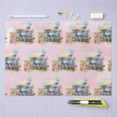 Papier Mousseline Fille moteur de train anniversaire (Artisanat)