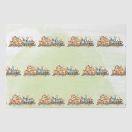 Papier Mousseline Fille moteur de train anniversaire (Recto)