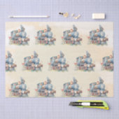 Papier Mousseline Fille moteur de train anniversaire (Artisanat)