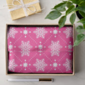 Papier Mousseline Fille Motif de Noël rose et blanc Snowflakes (Cadeau)