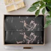 Papier Mousseline Fille Noir Marbre Rose Gold Foil (Cadeau)