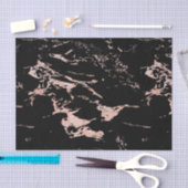 Papier Mousseline Fille Noir Marbre Rose Gold Foil (Artisanat)