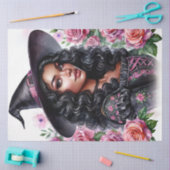 Papier Mousseline Fille noire Bubblegum sorcière rose-o-ween (Artisanat)