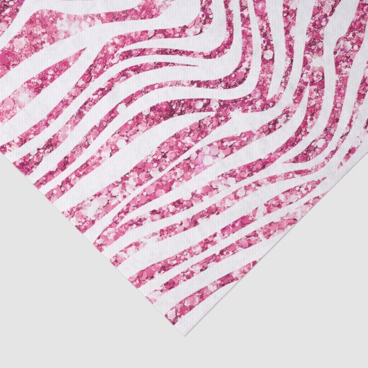 Papier Mousseline Fille Parties scintillant rose Zebra (Détail)