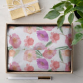 Papier Mousseline Fille Peach rose violet aquarelle Florale (Cadeau)