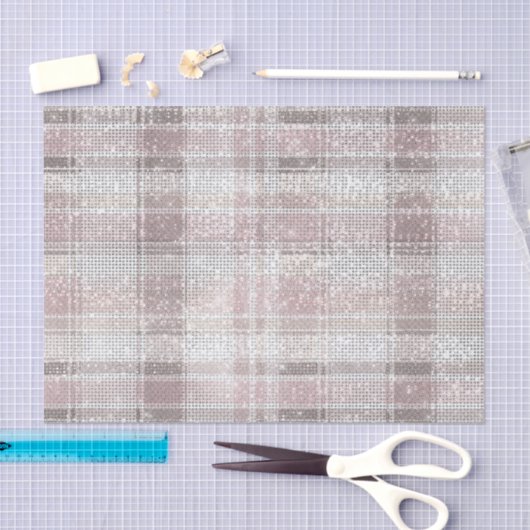 Papier Mousseline Fille Pink Plaid Sparkle (Artisanat)
