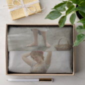 Papier Mousseline Fille ramassant des cailloux et des coquillages su (Cadeau)