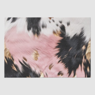 Papier Mousseline Fille Rose Black Gold Cowgirl Cowhide