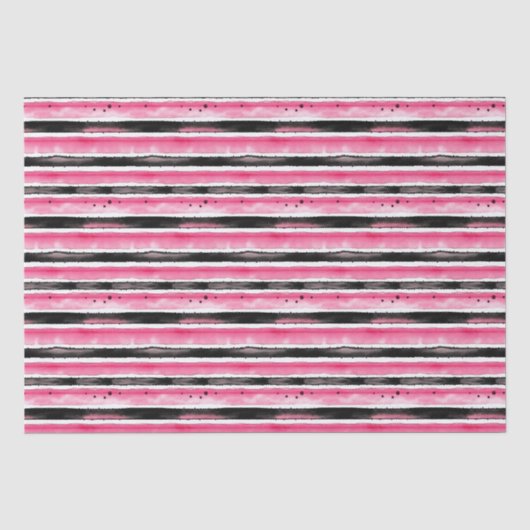 Papier Mousseline Fille rose blanc rayures noires (Recto)