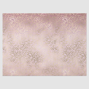 Papier Mousseline Fille Rose Blush Gold Ombre Empreinte de léopard