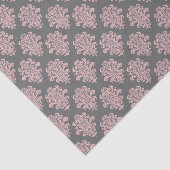 Papier Mousseline Fille rose et gris Damas (Détail)