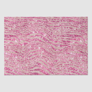 Papier Mousseline Fille rose et Parties scintillant rousse Zebra