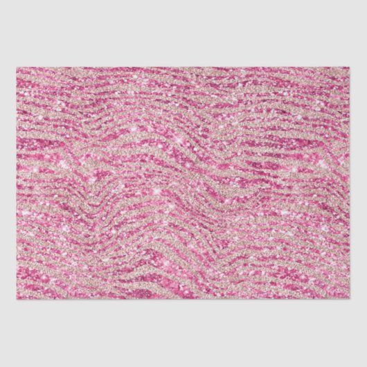 Papier Mousseline Fille rose et Parties scintillant rousse Zebra (Recto)