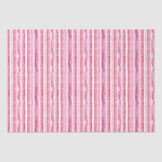 Papier Mousseline Fille rose rayures blanches (Recto)