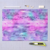 Papier Mousseline Fille Rose Violet Aqua Glitzy Sirène Stripes (Artisanat)