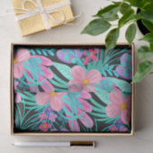 Papier Mousseline Fille rose violet Turquoise Aquarelle Fleurs Feuil (Cadeau)