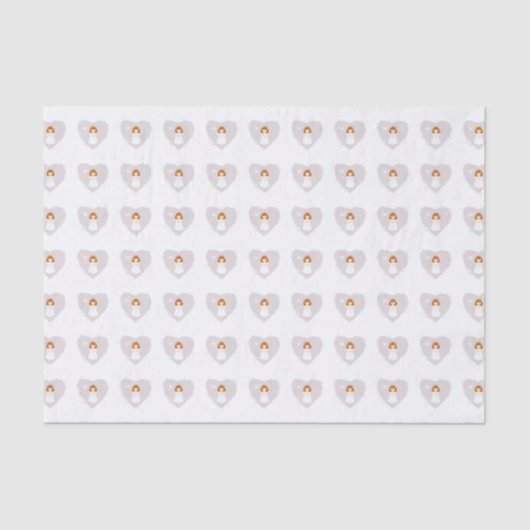 Papier Mousseline Fille rousse de la colombe communion (Recto)