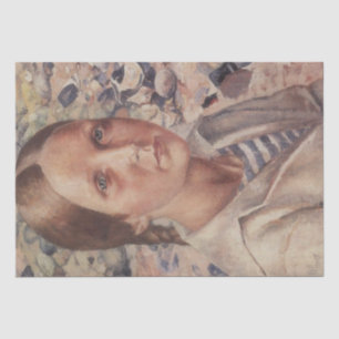 Papier Mousseline Fille sur la plage (par Petrov-Vodkin)