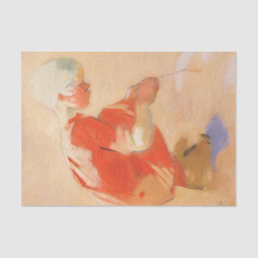 Papier Mousseline Fille sur le sable, Helene Schjerfbeck (Recto)