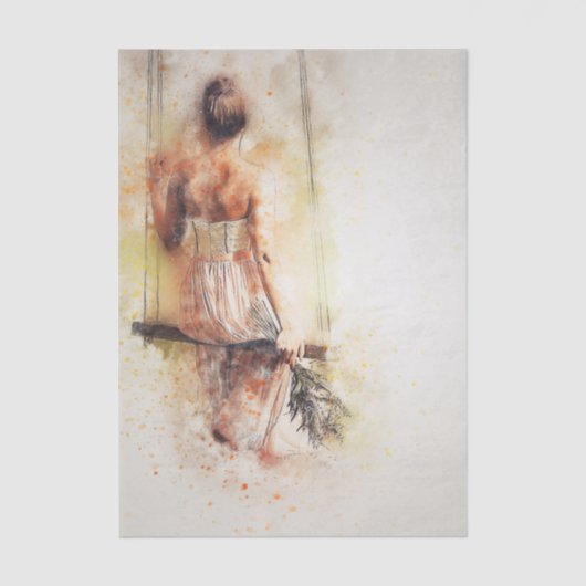 Papier Mousseline Fille sur une aile (Recto)