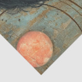 Papier Mousseline Fille victorienne chatte lune rouge pavois Art Abs (Détail)