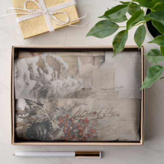 Papier Mousseline Fille victorienne Découpage Noël (Cadeau)