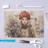 Papier Mousseline Fille victorienne Découpage Noël (Artisanat)