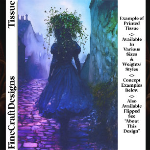 Papier Mousseline Fille Victorienne En Robe Verte DG7R Découpage