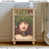 Papier Mousseline Fille victorienne, Robe de velours, Vins BE6 Décou