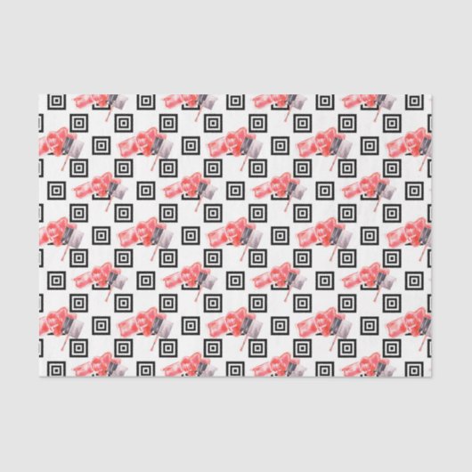 Papier Mousseline Filles à ongles vernis (Design 22 Red Series) (Recto)