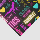 Papier Mousseline Filles colorées Gymnastique Glossaire Typographie (Détail)