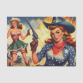 Papier Mousseline Filles de l'Ouest rétro (Recto)
