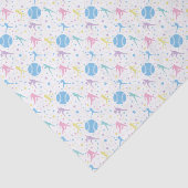 Papier Mousseline Filles joueuses de softball étoiles (Détail)