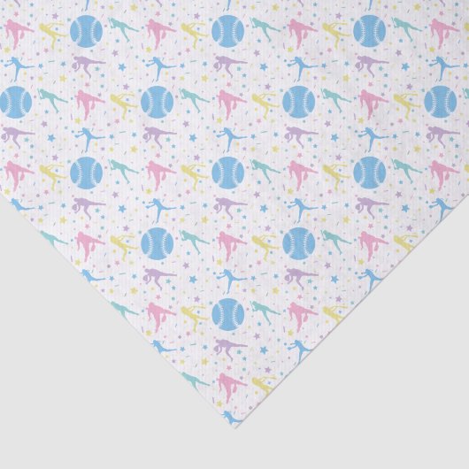 Papier Mousseline Filles joueuses de softball étoiles (Détail)