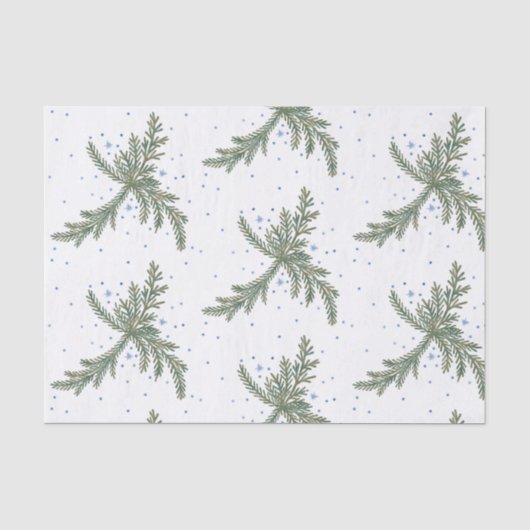 Papier Mousseline Fir Branches hiver (Recto)