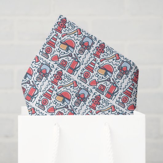 Papier Mousseline Firefighter Decoupage (Sac cadeau)