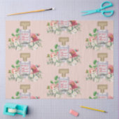 Papier Mousseline Flacon de parfum rose poudré Fleurs Mariage  (Artisanat)