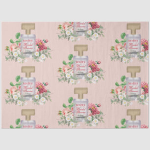 Papier Mousseline Flacon de parfum rose rose floral mariage douche