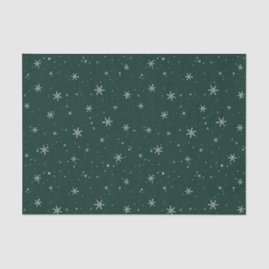 Papier Mousseline Flacons de neige de Noël vert (Recto)