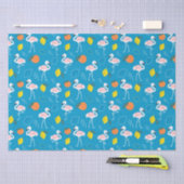 Papier Mousseline Flamant rose à thème tropical Fruits sur Arrière - (Artisanat)