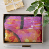 Papier Mousseline Flamant rose Abstrait lunaire décantation florale (Cadeau)