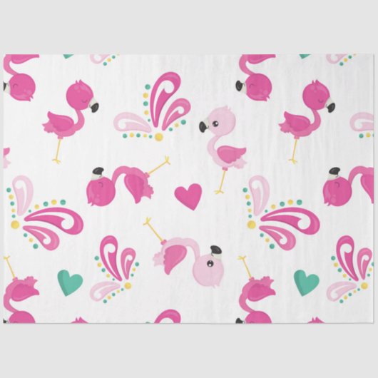 Papier Mousseline Flamant rose Amusement Design 2 (Recto)